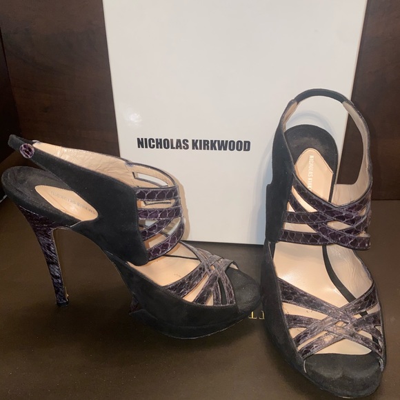 Nicholas Kirkwood Strappy stiletto Black Suede - 7 - Picture 3 of 16